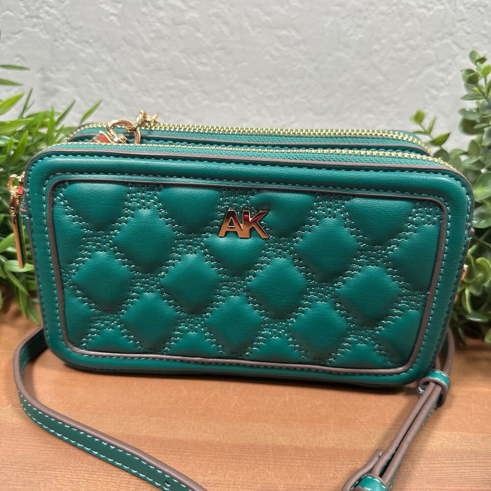 Anne Klein Quilted Double Zip Crossbody Bag - Picture 2 of 10